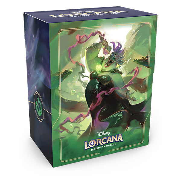 Disney Lorcana TCG Archazia's Island Ursula deck box features vibrant artwork of Ursula, showcasing her iconic design and colors.