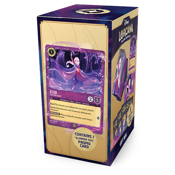 Disney Lorcana: Fabled Gift Set featuring Elsa character card with vibrant artwork and promotional foil card included.
