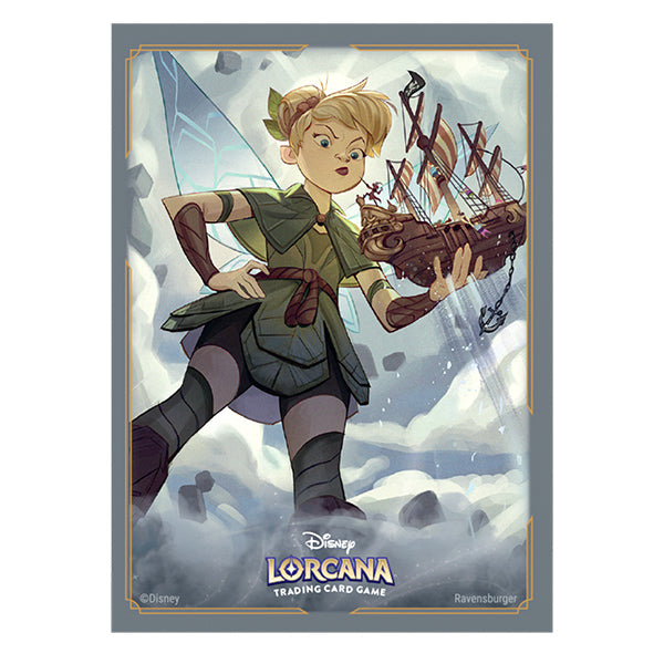 Matte card sleeves featuring Giant Tink from Disney Lorcana, showcasing her holding a ship amidst a whimsical background.