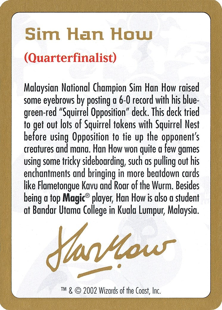 Image for 2002 Sim Han How Biography Card (WCD)