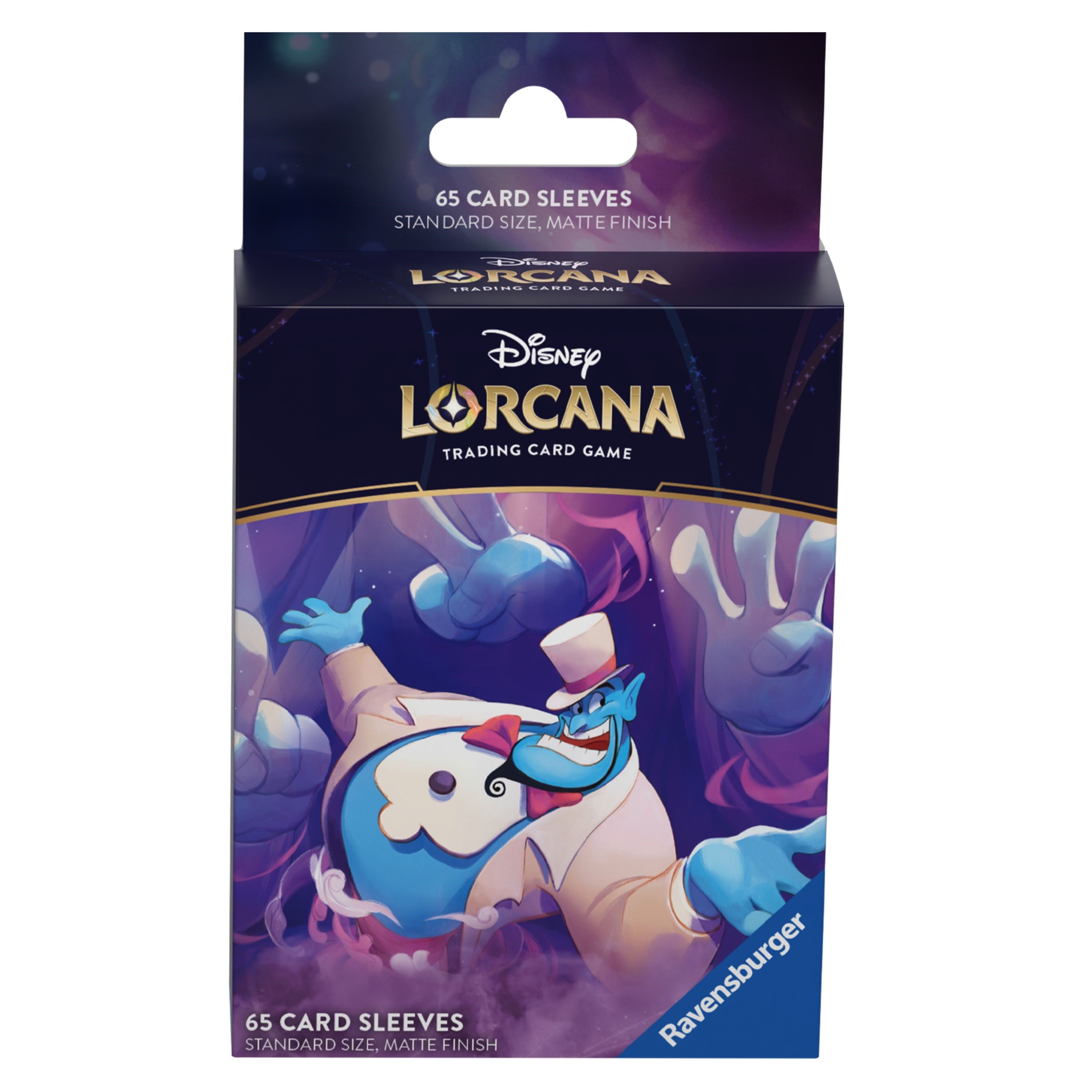 Disney Lorcana TCG Ursula's Return Genie matte card sleeves pack, containing 65 standard size sleeves for card protection.