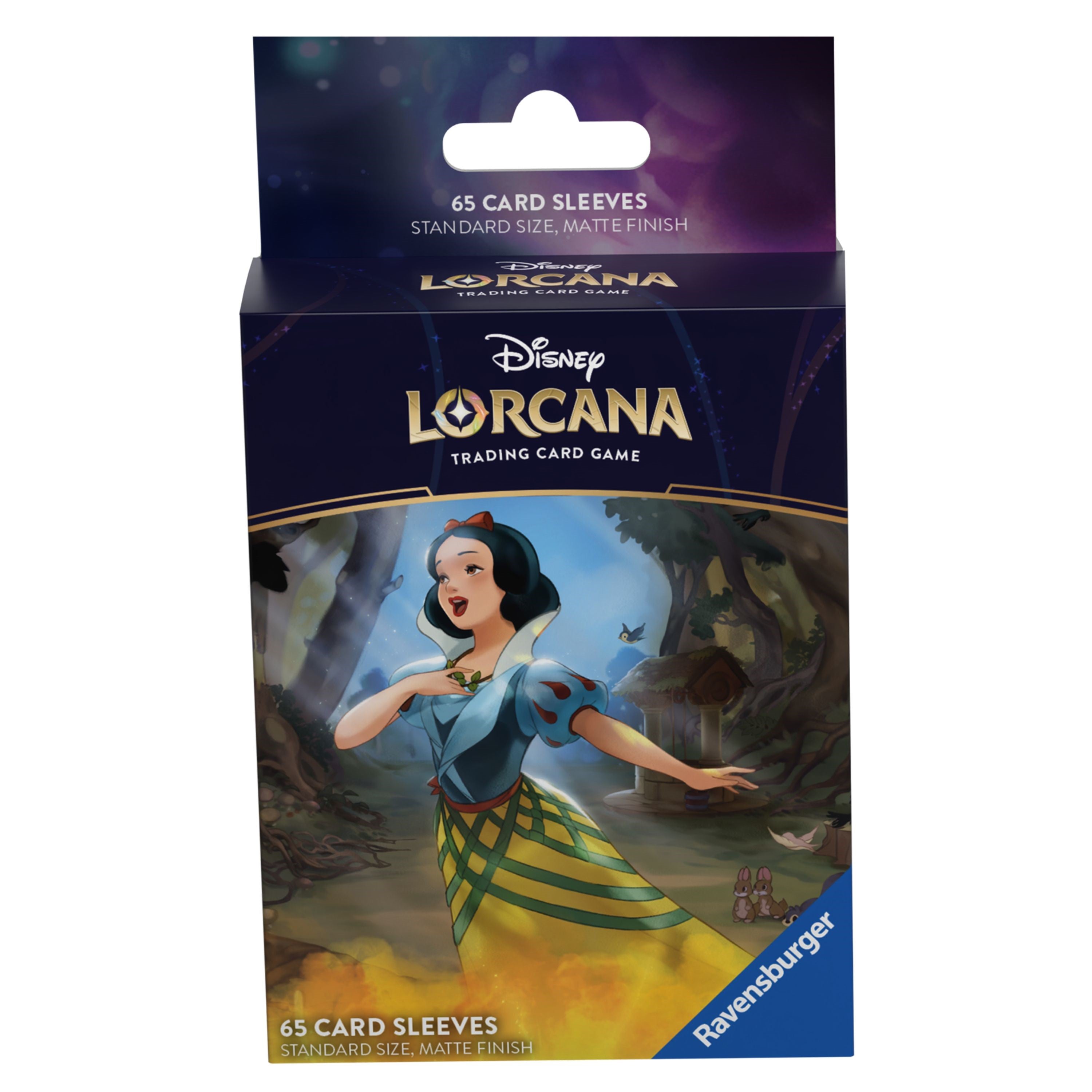 Disney Lorcana TCG Ursula's Return Snow White matte card sleeves pack featuring Snow White in a forest setting.