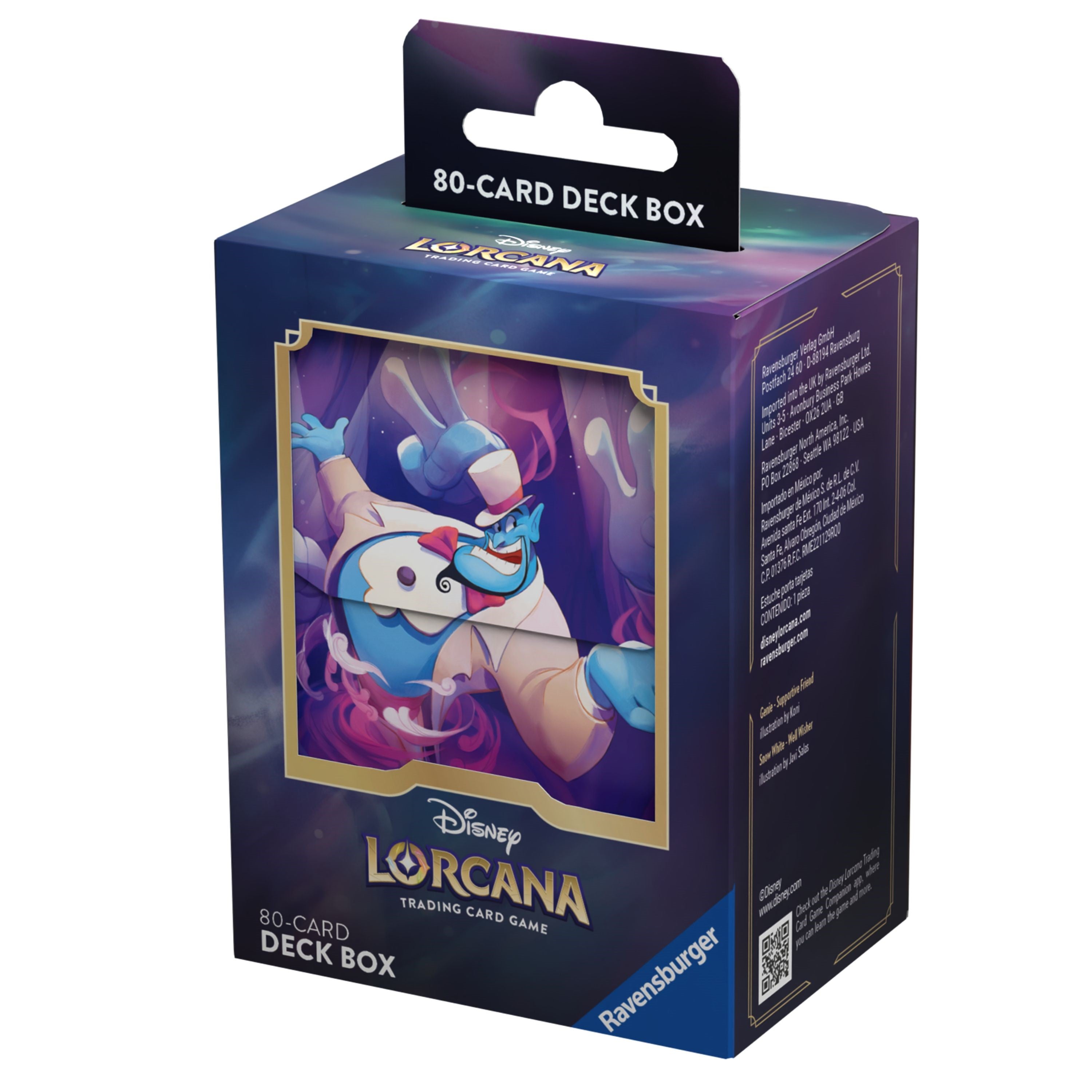 Disney Lorcana TCG Ursula's Return Genie deck box featuring vibrant artwork of the Genie character, designed for 80 cards.