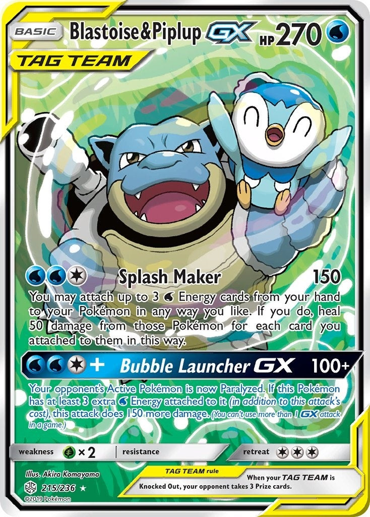 Image for Blastoise & Piplup GX (Alternate Full Art) (215) (SM12)