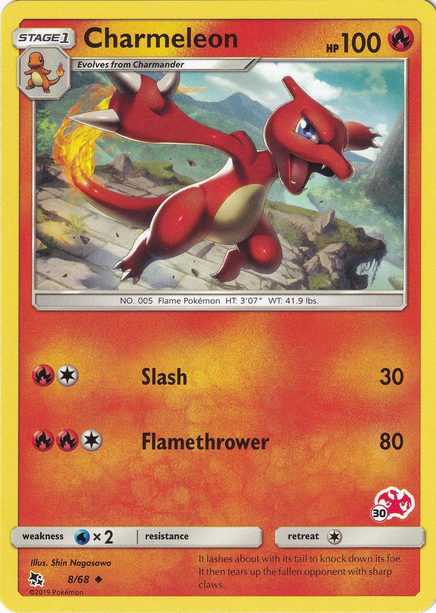 Image for Charmeleon - 8/68 (#30 Charizard Stamped) (8) (BTA)