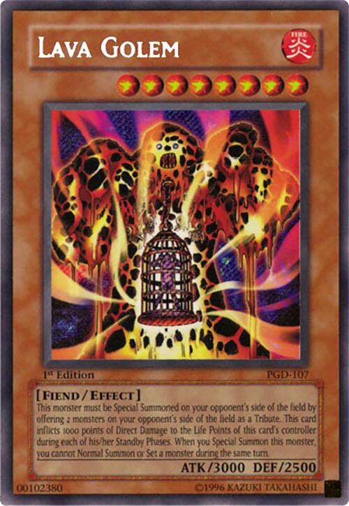 yugioh card number 107 YuGiOh Pharaonic Guardian Secret Rare Lava Golem PGD-107