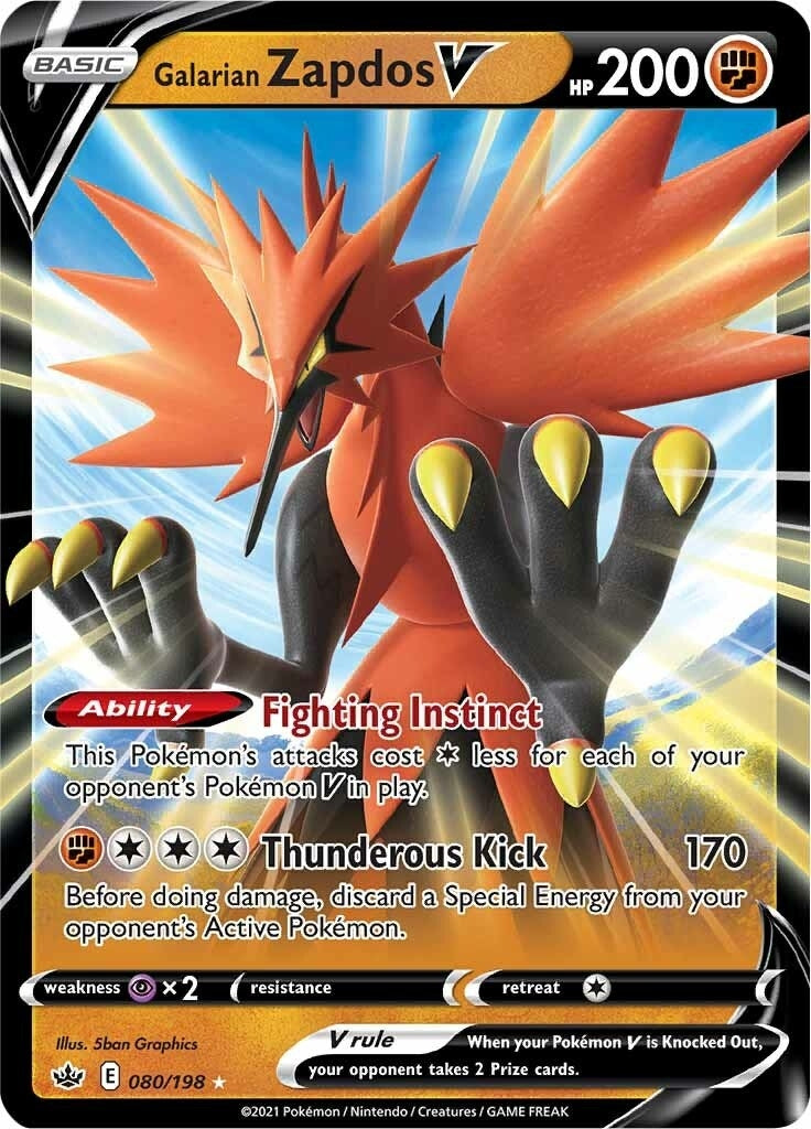 Image for Galarian Zapdos V (80) (SWSH06)