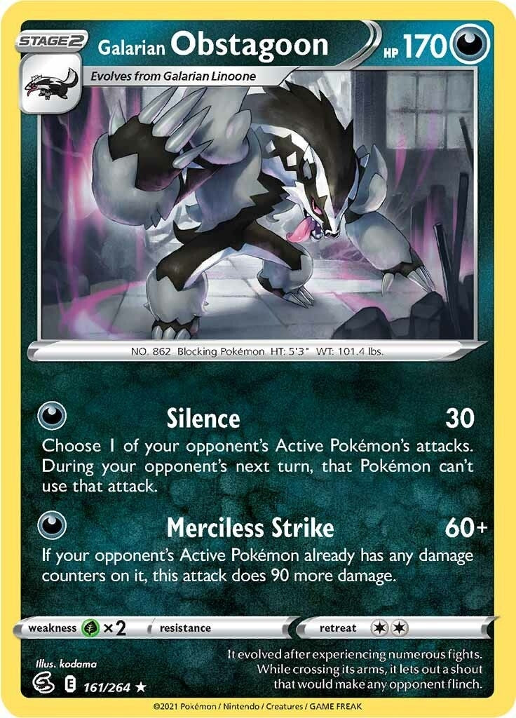 Image for Galarian Obstagoon (161) (SWSH08)