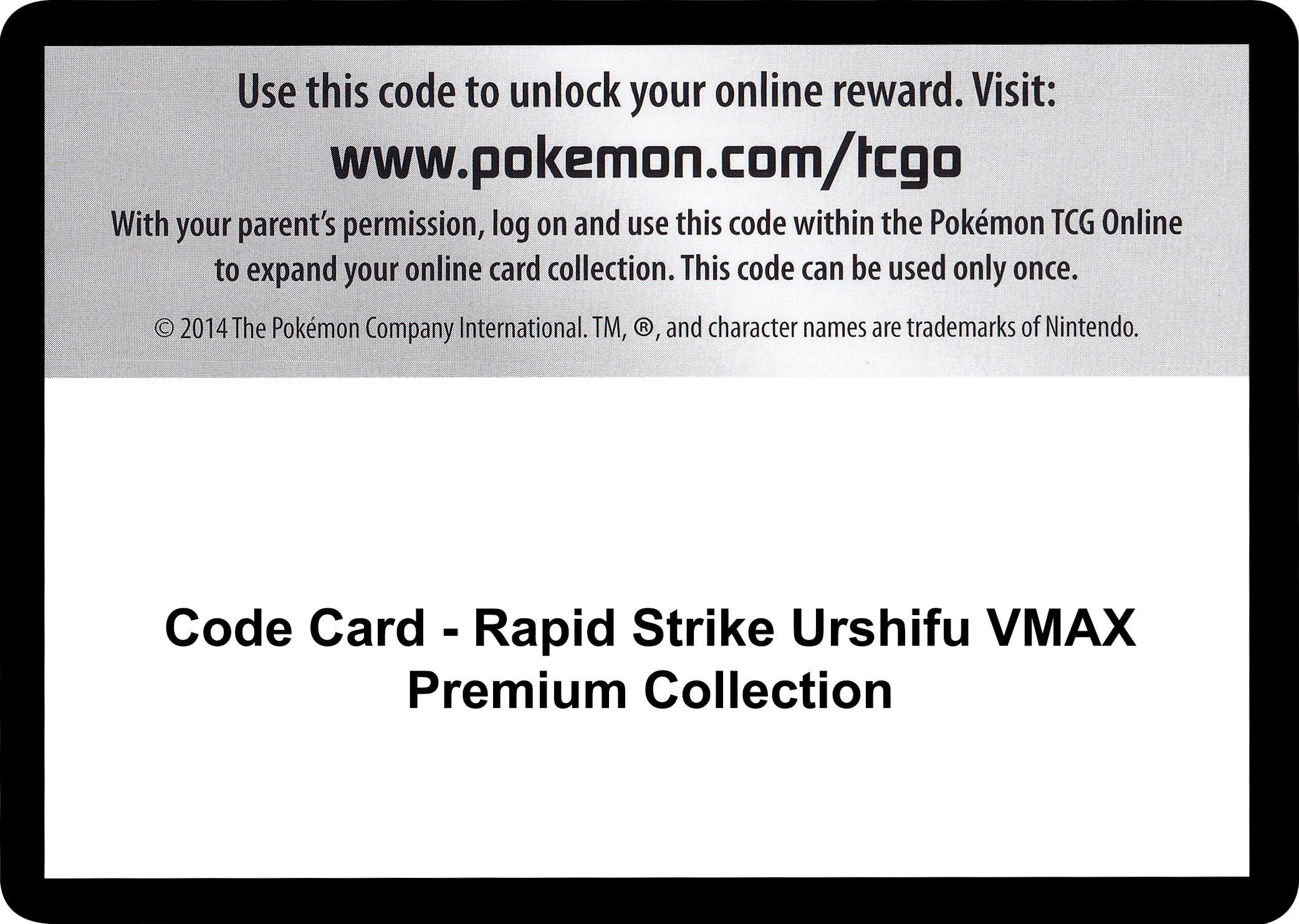 Image for Code Card - Rapid Strike Urshifu VMAX Premium Collection (SWSH08)