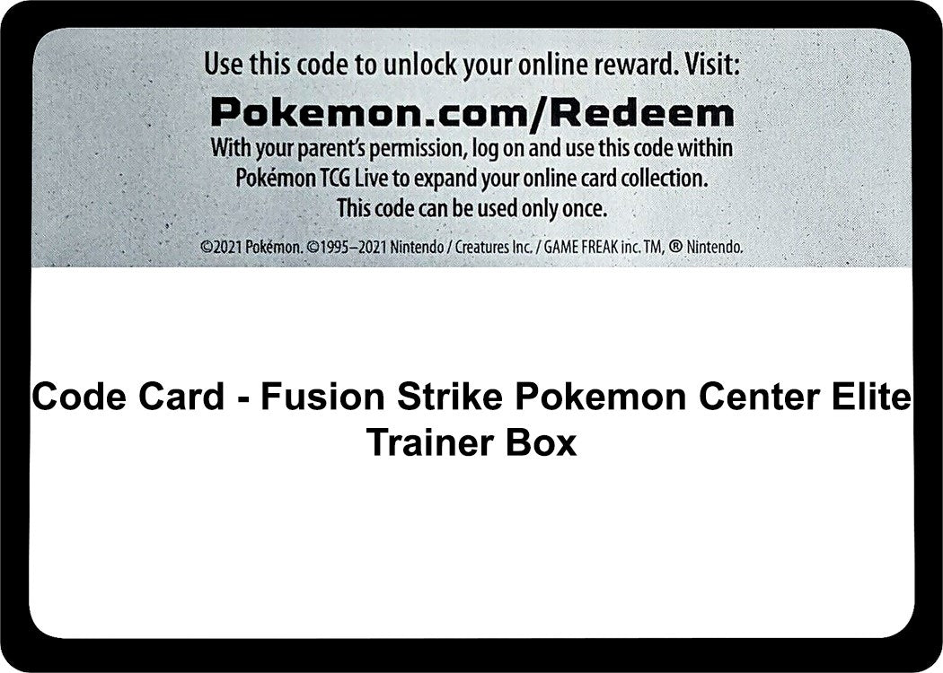 Image for Code Card - Fusion Strike Pokemon Center Elite Trainer Box (SWSH08)
