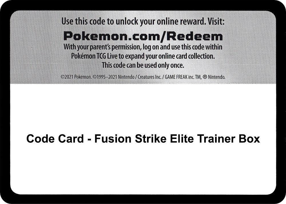 Image for Code Card - Fusion Strike Elite Trainer Box (SWSH08)