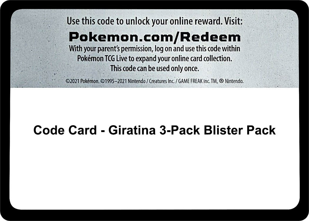 Image for Code Card - Giratina 3-Pack Blister Pack (MCAP)