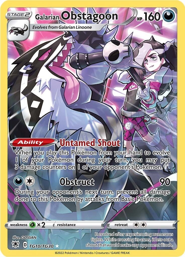 Image for Galarian Obstagoon (1030) (SWSH10:TG)