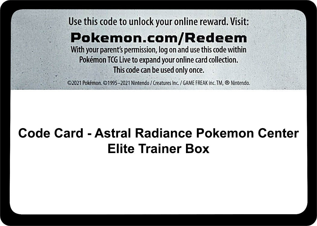 Image for Code Card - Astral Radiance Pokemon Center Elite Trainer Box (SWSH10)