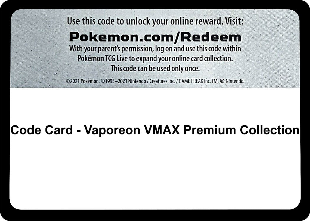 Image for Code Card - Vaporeon VMAX Premium Collection (MCAP)