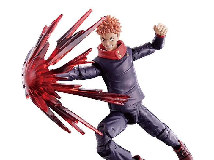 Anime Heroes Jujutsu Kaisen Itadori Yuji action figure in dynamic pose, wielding a red energy blast.