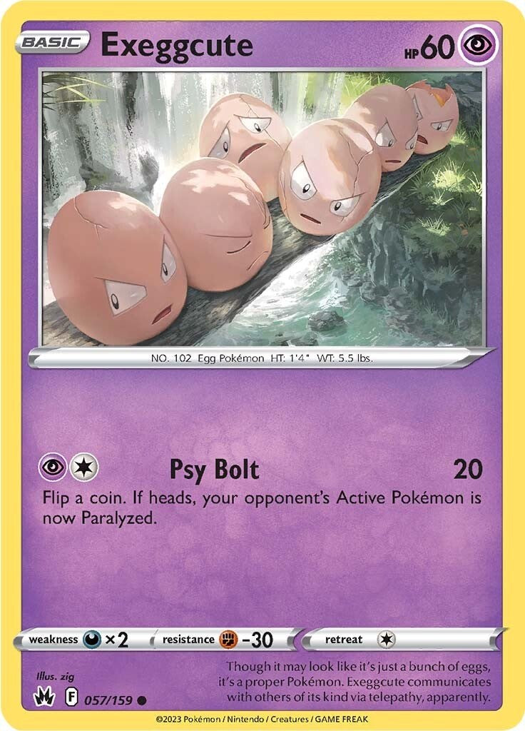 pokemon card exeggcute Pokemon Trading Card Game Crown Zenith Common Exeggcute #57