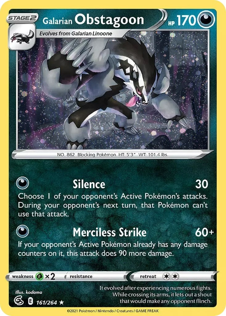 Image for Galarian Obstagoon (Cosmos Holo) (161) (MCAP)