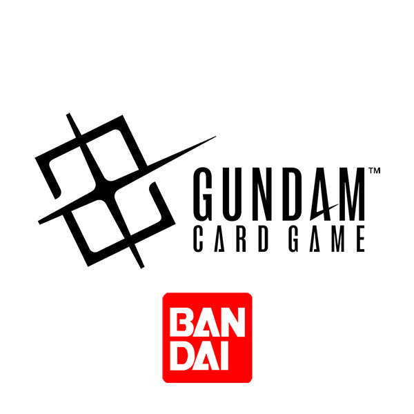 Official Gundam Card Game deck case design featuring the Gundam logo and Bandai branding. Ideal for card protection.