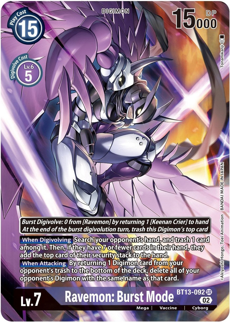 Ravemon: Burst Mode (Alternate Art) (BT13-092 SR) (Versus Royal Knights) (BT13)