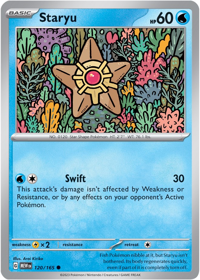 pokemon card staryu I drew a : r/pokemon Water / 60 / Basic Pokemon Card - Staryu -