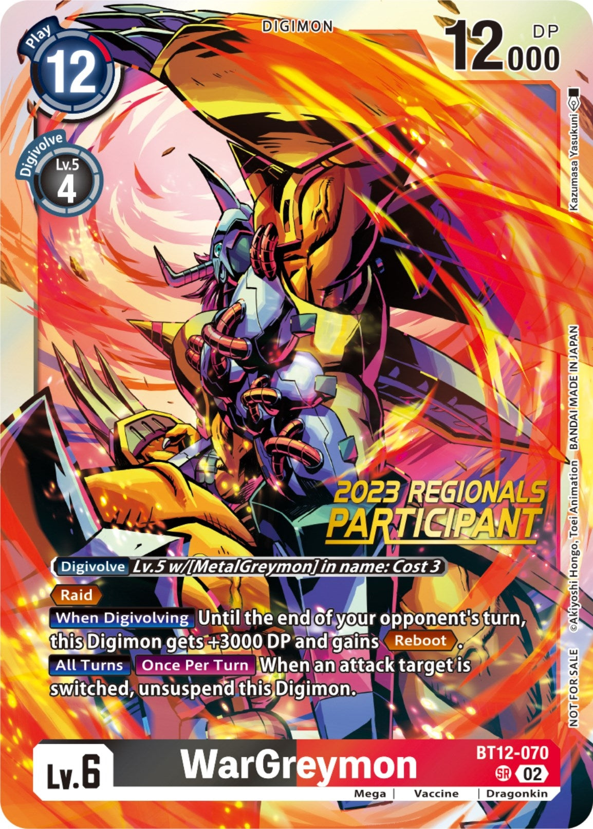 WarGreymon (2023 Regionals Participant) (BT12-070 SR) (Across Time) (BT12)