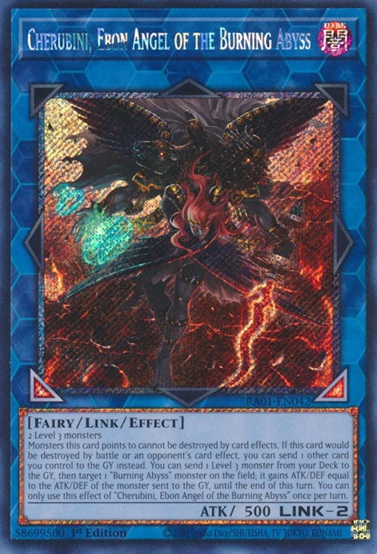Image for Cherubini, Ebon Angel of the Burning Abyss (Platinum Secret Rare) (1042) (RA01)