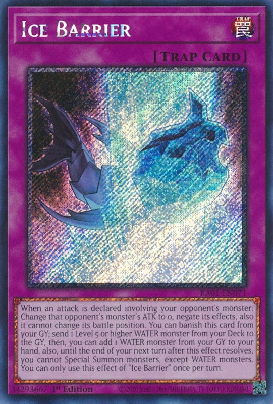 Image for Ice Barrier (Platinum Secret Rare) (1071) (RA01)