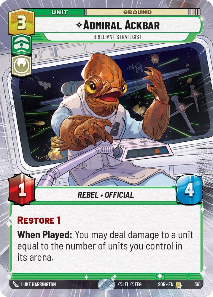 Image for Admiral Ackbar - Brilliant Strategist (Hyperspace) (361) (SOR)