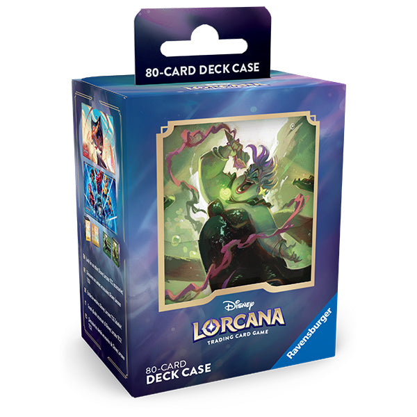 Disney Lorcana TCG Archazia's Island Ursula deck box featuring vibrant artwork of Ursula, designed for 80 cards.