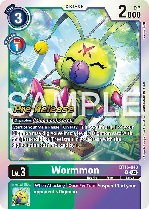 Wormmon (BT16-040 R) (Beginning Observer Pre-Release Cards) (BT16_PR)