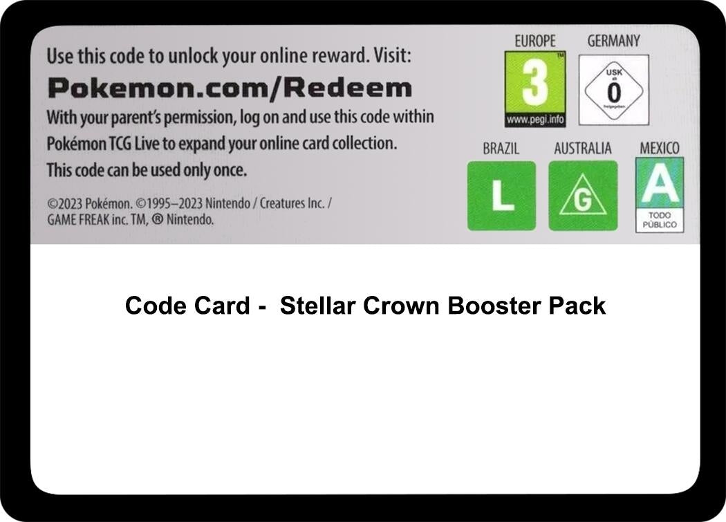 Image for Code Card - Stellar Crown Booster Pack (SV07)