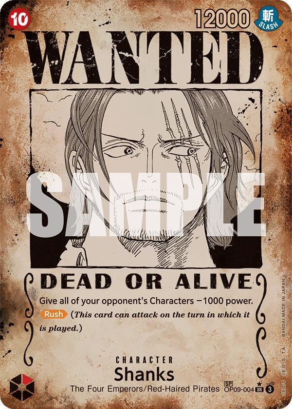 Image for Shanks (004) (Wanted Poster) (9004) (OP09)