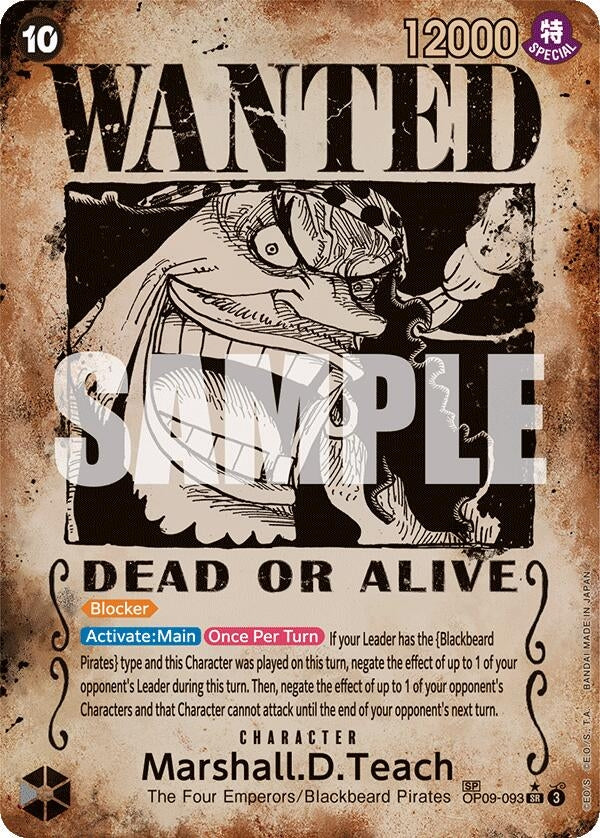 Image for Marshall.D.Teach (093) (Wanted Poster) (9093) (OP09)