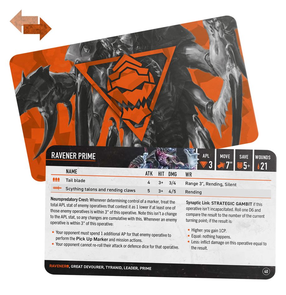 Warhammer 40k: Kill Team: Raveners – Datacards (PREORDER)