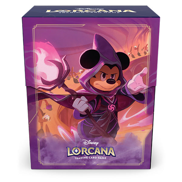 Disney Lorcana TCG Reign of Jafar deck box featuring Mickey Mouse as Wayward Sorcerer in a purple design.