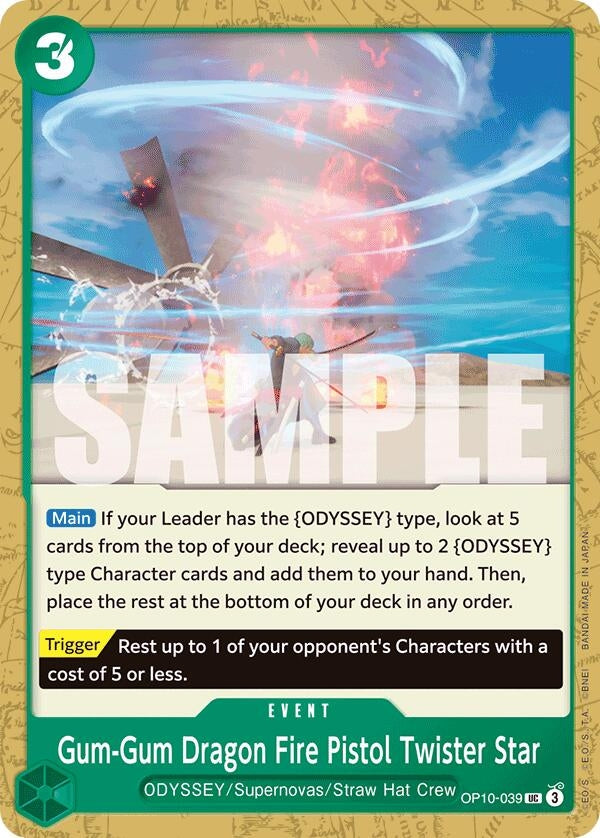 Image for Gum-Gum Dragon Fire Pistol Twister Star (OP10-039) (OP10) - One Piece Card Game