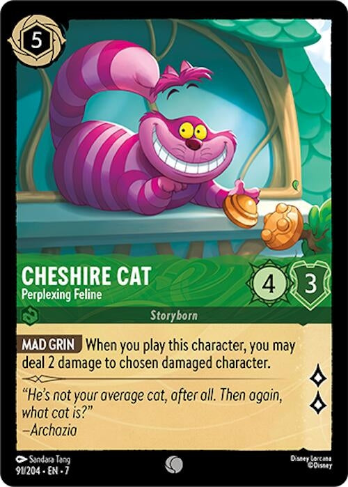 Image for Cheshire Cat - Perplexing Feline (91/204) (7) - Disney Lorcana