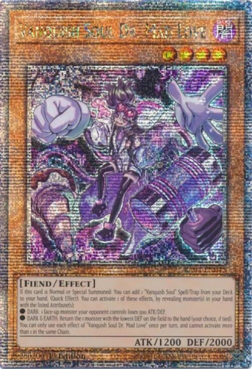 yugioh love card YuGiOh Trading Card Game Quarter Century Stampede Quarter Century Secret Rare Vanquish Soul Dr. Mad Love RA04-EN045