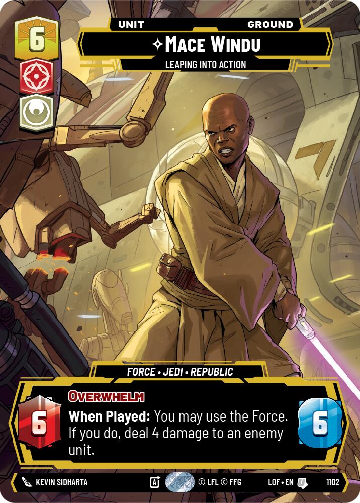 Mace Windu - Leaping into Action (Prestige Foil)