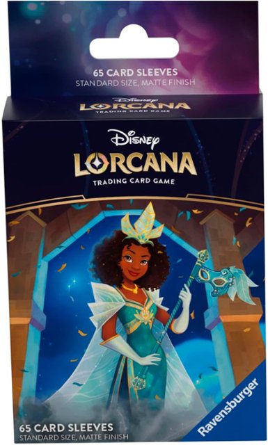 Disney Lorcana TCG Shimmering Skies Tiana matte card sleeves pack, featuring vibrant artwork of Tiana in a regal pose.