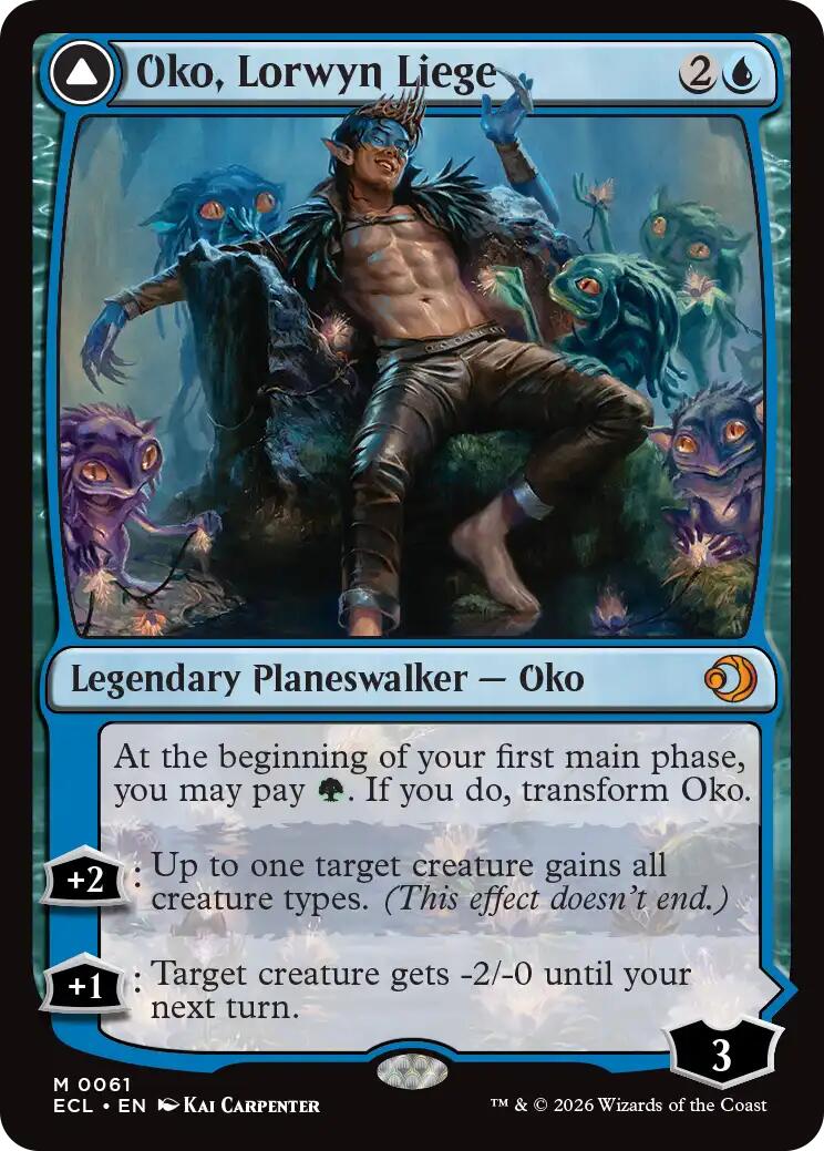 Magic the Gathering Lorwyn Eclipsed Mythic Rare Oko, Lorwyn Liege // Oko, Shadowmoor Scion #61