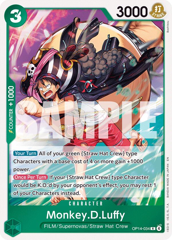 one piece card game gear 4 luffy Monkey.D.Luffy - OP14-34 - OP14-034