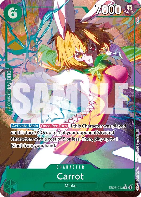 carrot one piece card game 2024 Japanese Op08-two Legends 021 Alternate Art PSA 10 Graded Listed cards may have imperfections. Carrot (Alternate Art) - EB03-013