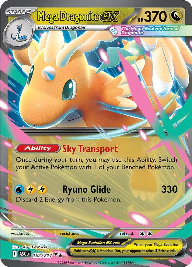 dragonite ex pokemon card Pokemon Trading Card Game Ascended Heroes Double Rare Mega Dragonite ex #152
