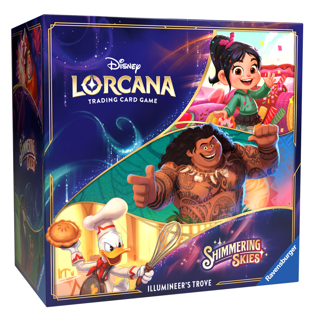 Disney Lorcana TCG: Shimmering Skies | Illumineer's Trove | 8 Booster Packs & Dice Disney Lorcana TCG: Shimmering Skies | Illumineer's Trove | 8 Booster Packs & Dice