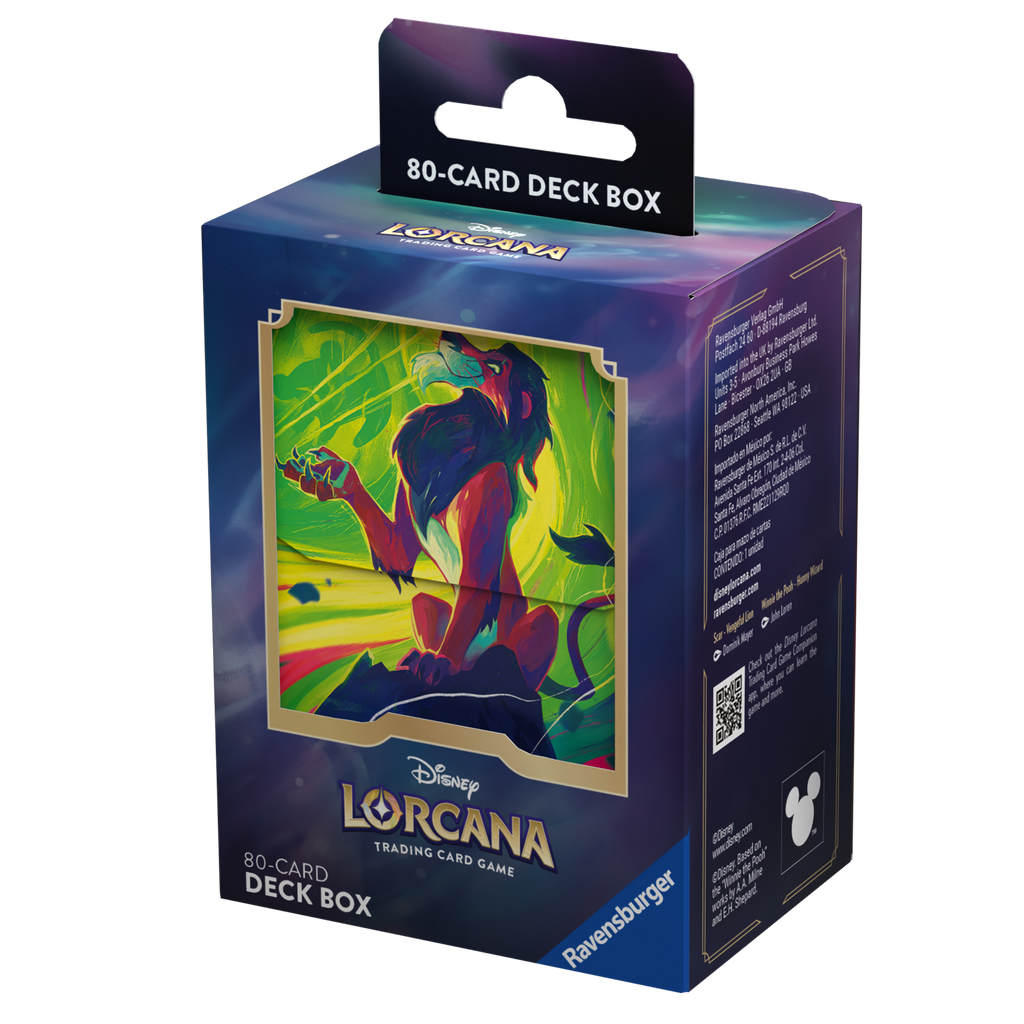 Disney Lorcana TCG: Azurite Sea - Scar - Deck Box | Holds 80 Sleeved Cards | Wulf Gaming Disney Lorcana TCG: Azurite Sea - Scar - Deck Box | Holds 80 Sleeved Cards | Wulf Gaming