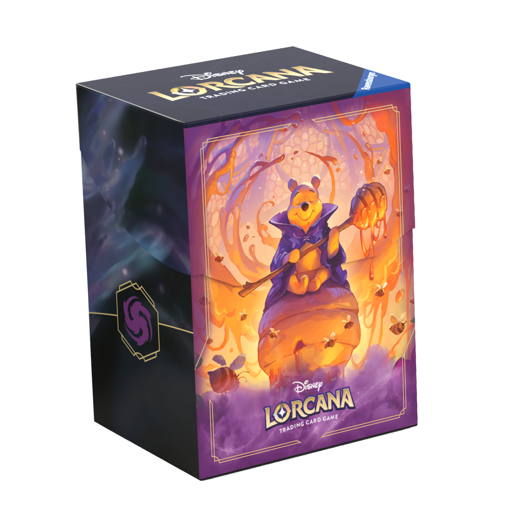 Disney Lorcana TCG Azurite Sea Pooh deck box featuring a colorful illustration of Winnie the Pooh surrounded by autumn leaves.