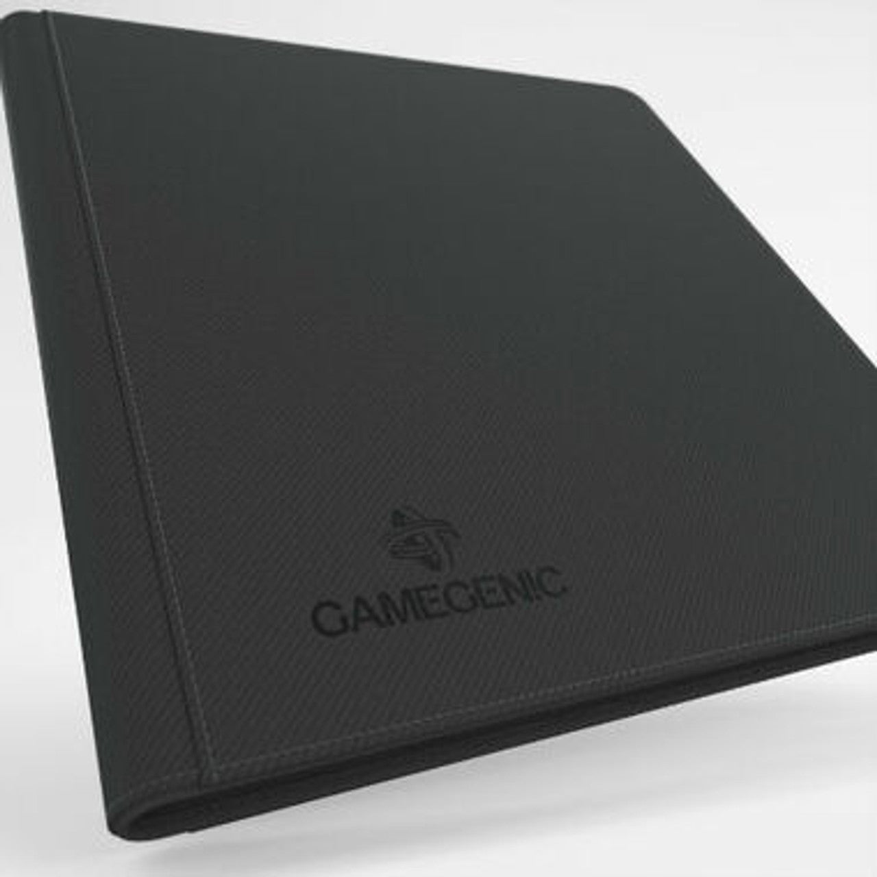 Gamegenic black zip-up album featuring 18 pockets for card storage, designed for gamers and collectors.