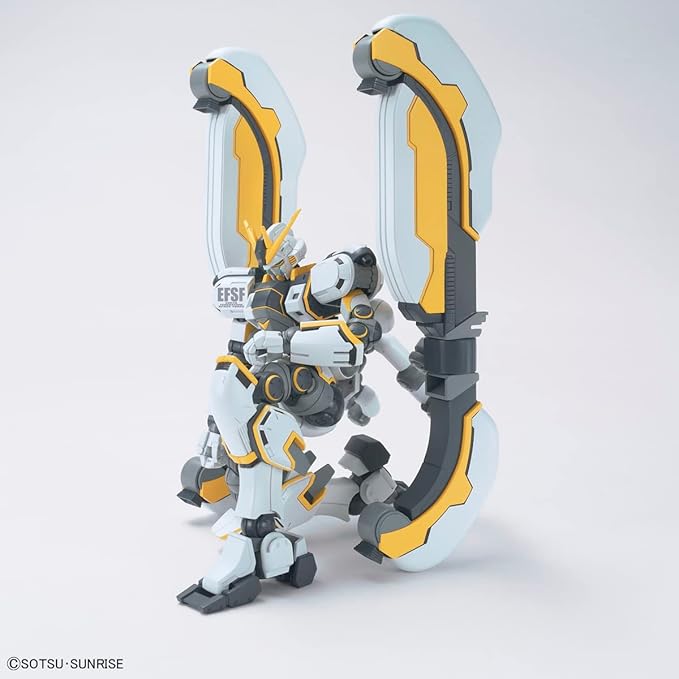 HG 1/144 Atlas Gundam model from Gundam Thunderbolt, featuring a dynamic pose with large weaponry and detailed design.